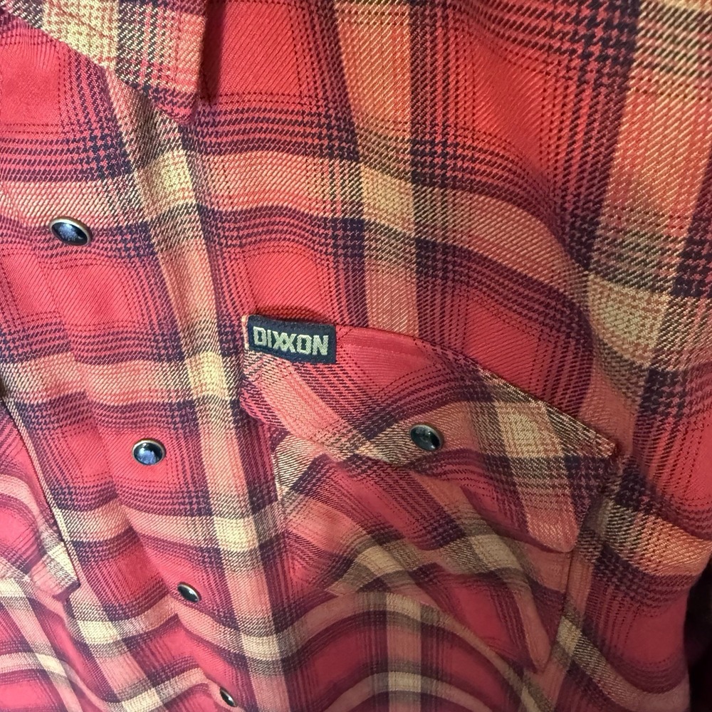 Dixxon Jarhead Red Long Sleeve Flannel Plaid Work Shirt Outdoor Mens Small - Picture 4 of 12